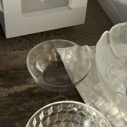 Petit saladier en verre vintage à motif de cubes