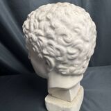 Antique Hermes head sculpture, patinated plaster, mid-20th century