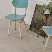 Set of 2 Czechoslovak chairs TON Bystrice Thonet White and Blue