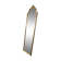 Narrow and tall antique mirror, adorned with golden patterns.