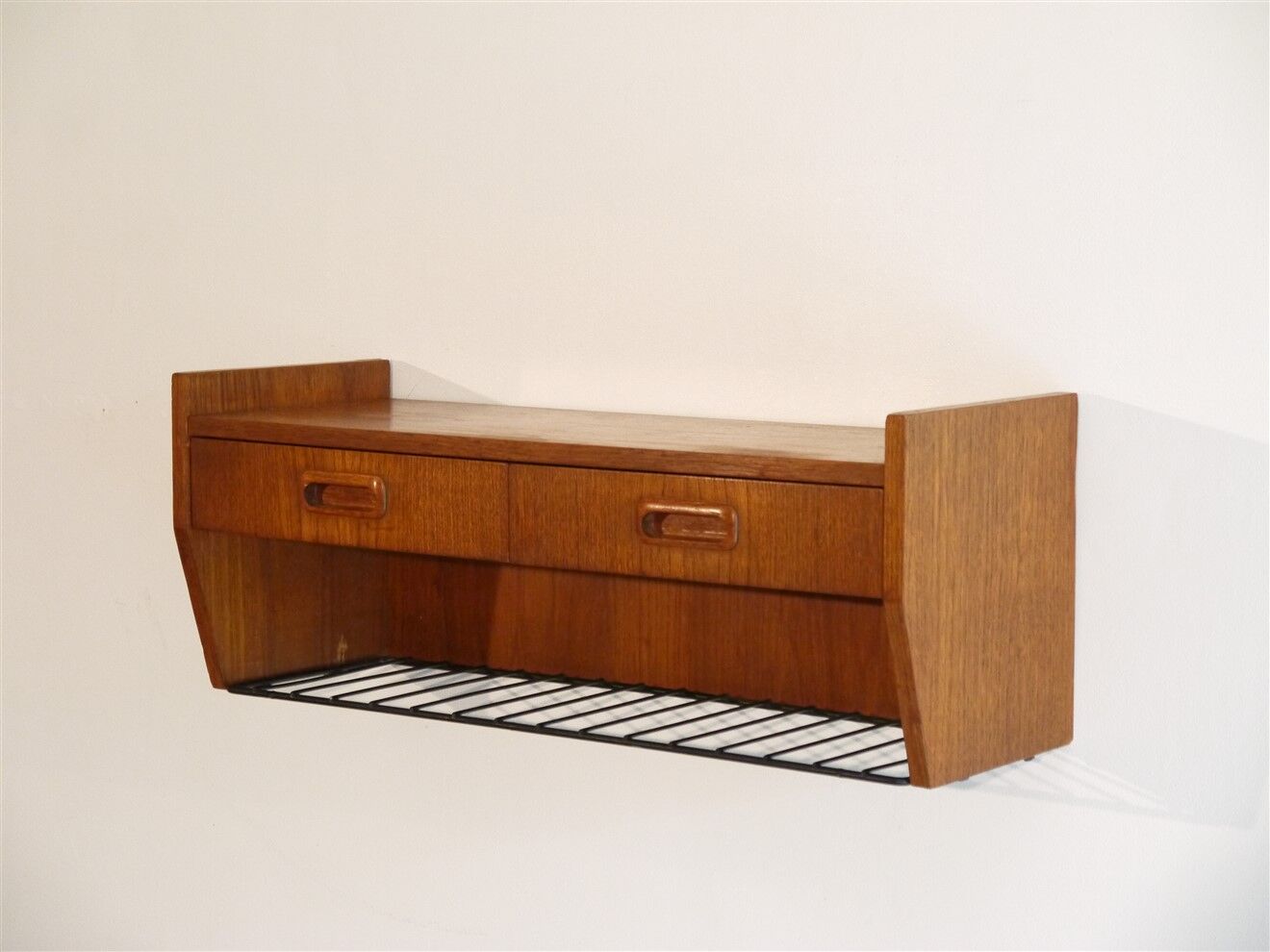 Wall bedside or vintage Scandinavian teak floor 1960