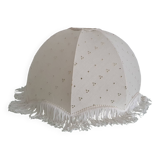 Hanging lampshade in English embroidery