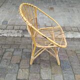 Rattan shell chair