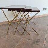 Série de 3 tables gigognes avec pieds en x