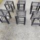6 tabourets bois assise tressée de Cuir Nina Kaufmann