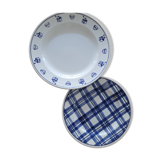 Assiettes céramique et terre de fer dépareillée
