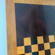 Grand plateau vintage de jeu de dame en bois