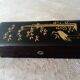 Glove box in lacquered wood decorated with a crane among bamboos. China, Japan?