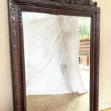19th century carved solid oak mirror