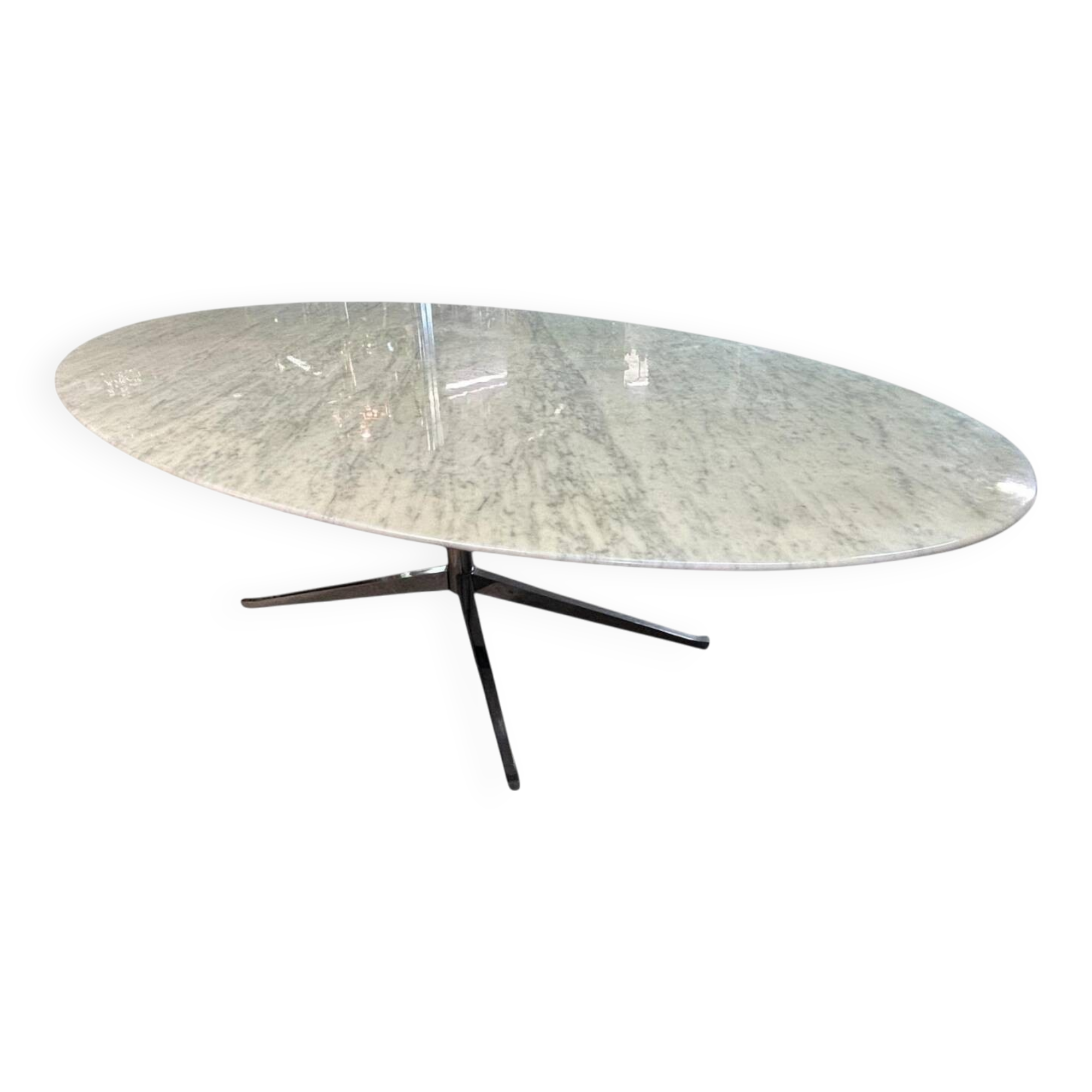 Large oval dining table Florence Knoll marble top L 2