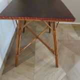 Wooden, bamboo and rattan game table, 1960s