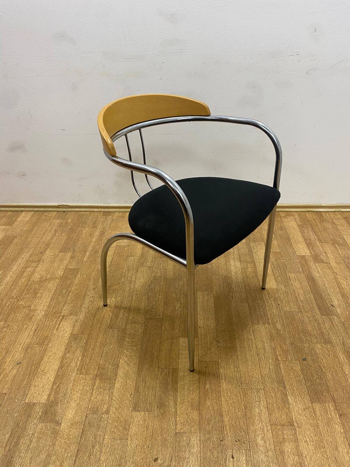 Ensemble de salle à manger, milieu du siècle, cadre en tube de chrome, années 1970