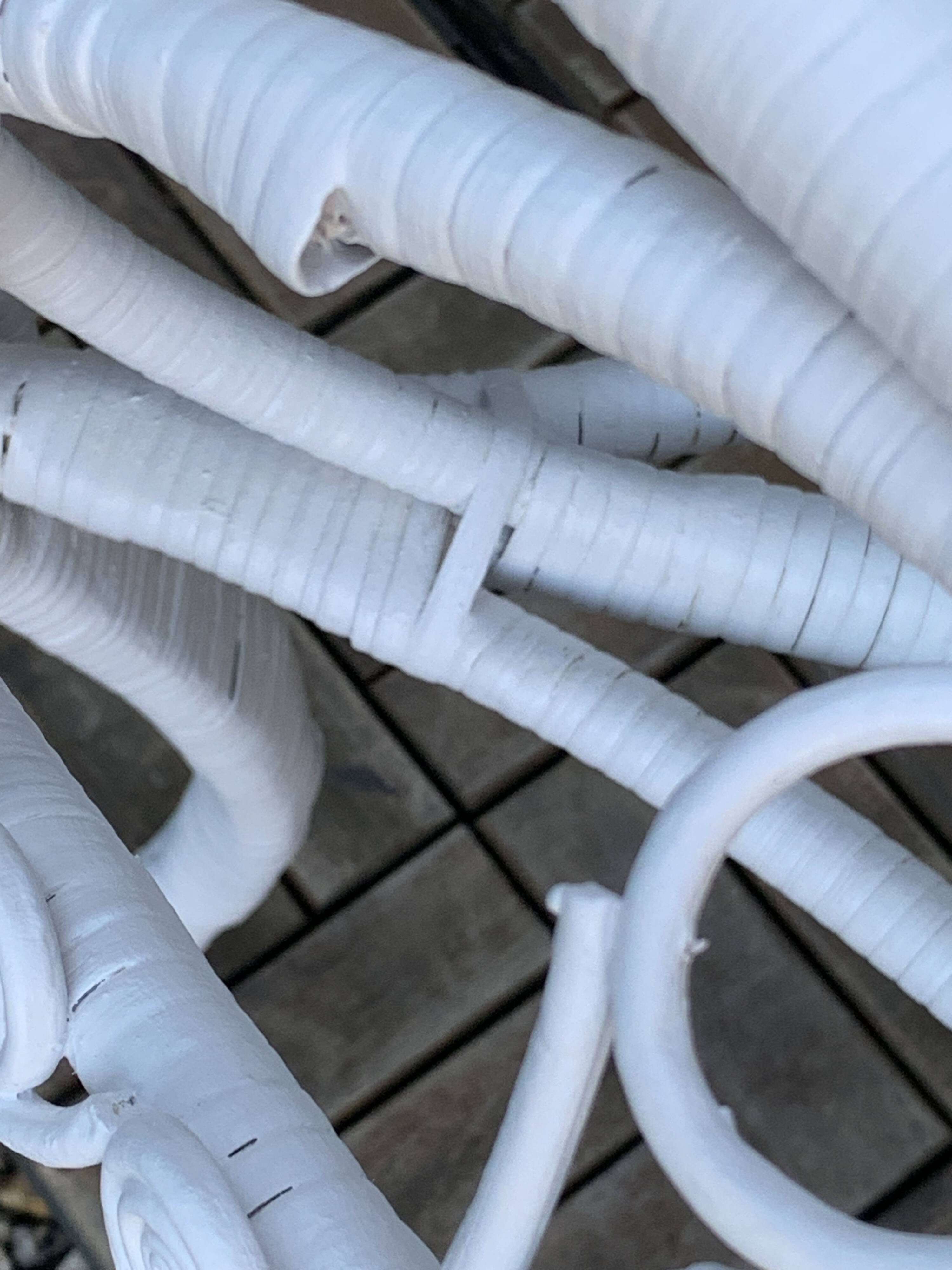 Peacock white rattan side table 1970