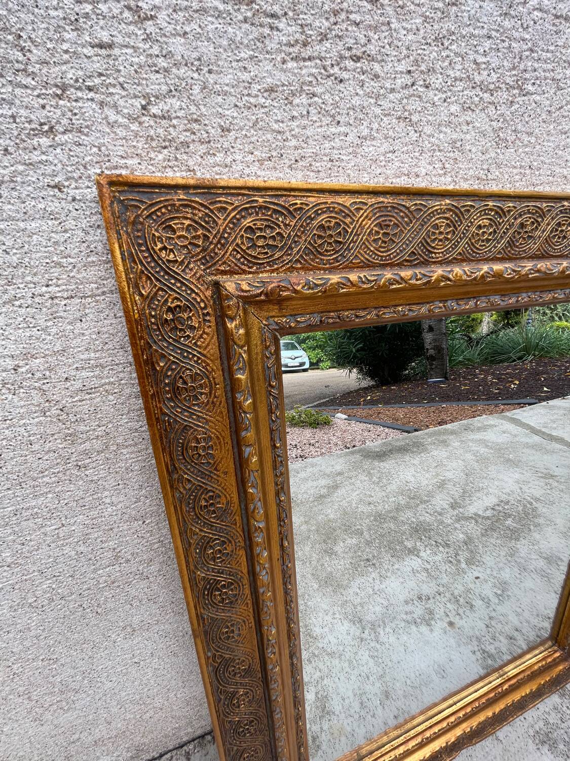 Gold gilded wood style mirror