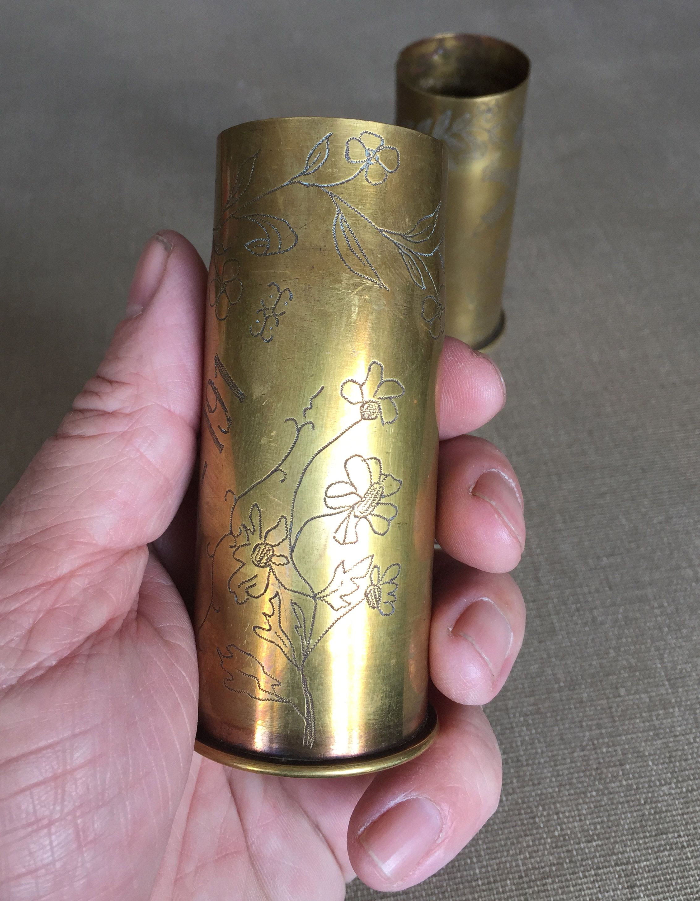 Pair of copper shells 1914-1918 Trench Art