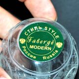 Fabergé egg in crystal engraved "butterfly" faberge modern russia 6.5cm