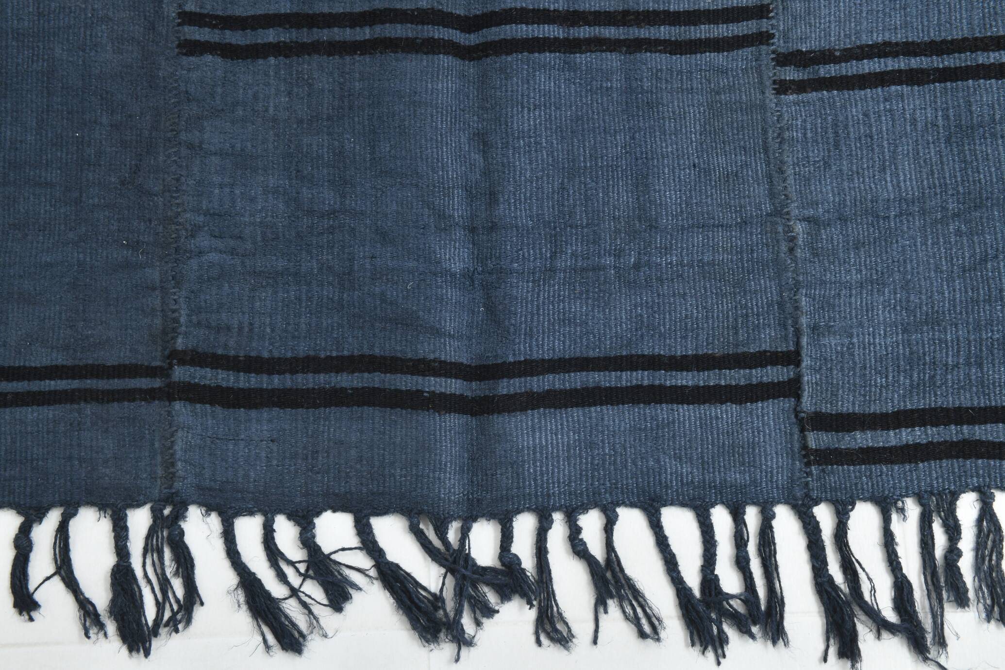 Blue & Black Ethnic Vintage Kilim Rug, 163x237Cm