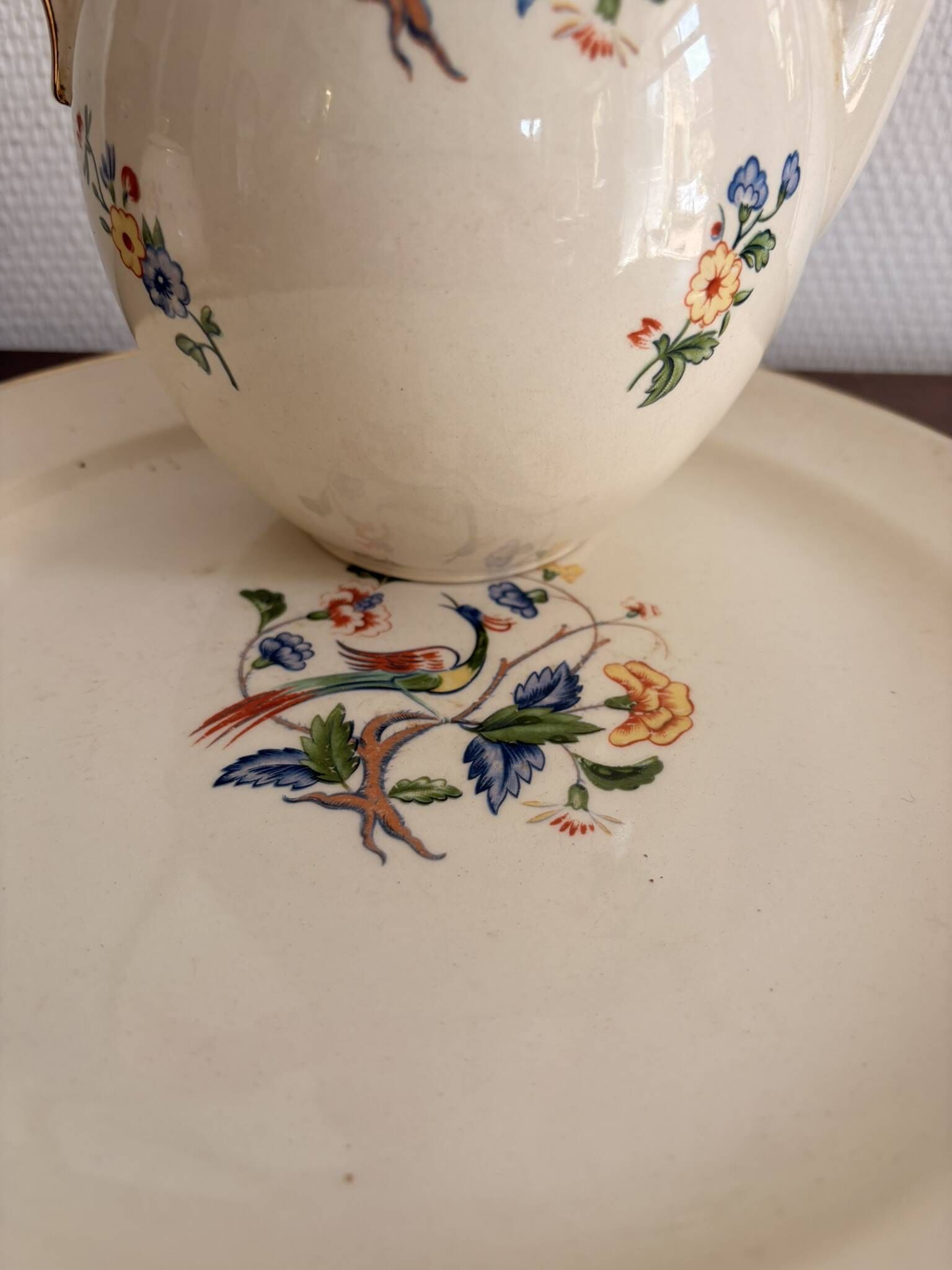 Tea Service Café Courtoisie Keramis Boch Louvière Art Deco Phoenix Bird