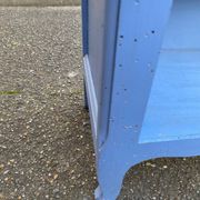 Vintage Louis XV style commode in grey-blue wood.