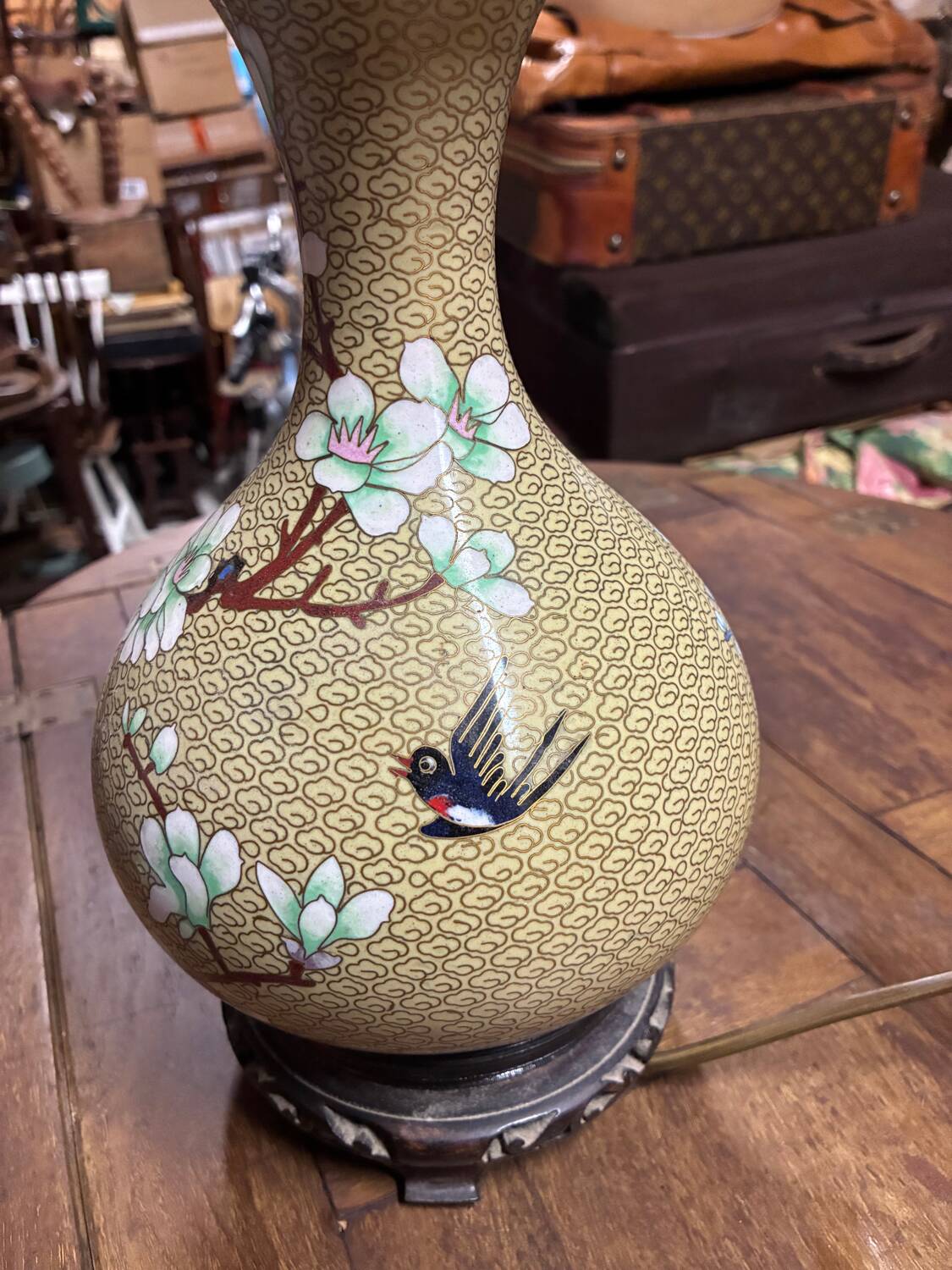 Chinese cloisonné lamp