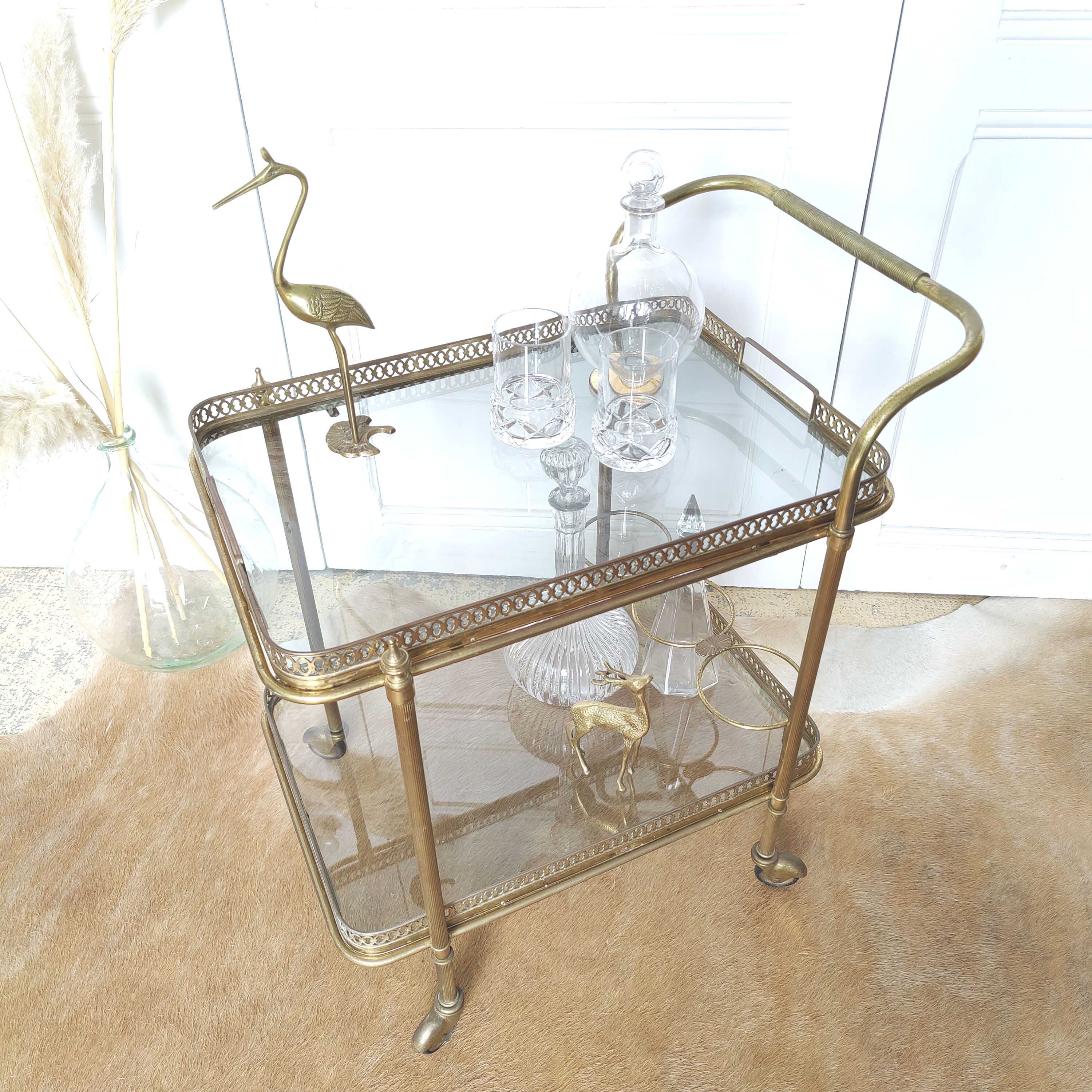 Brass and glass golden bar