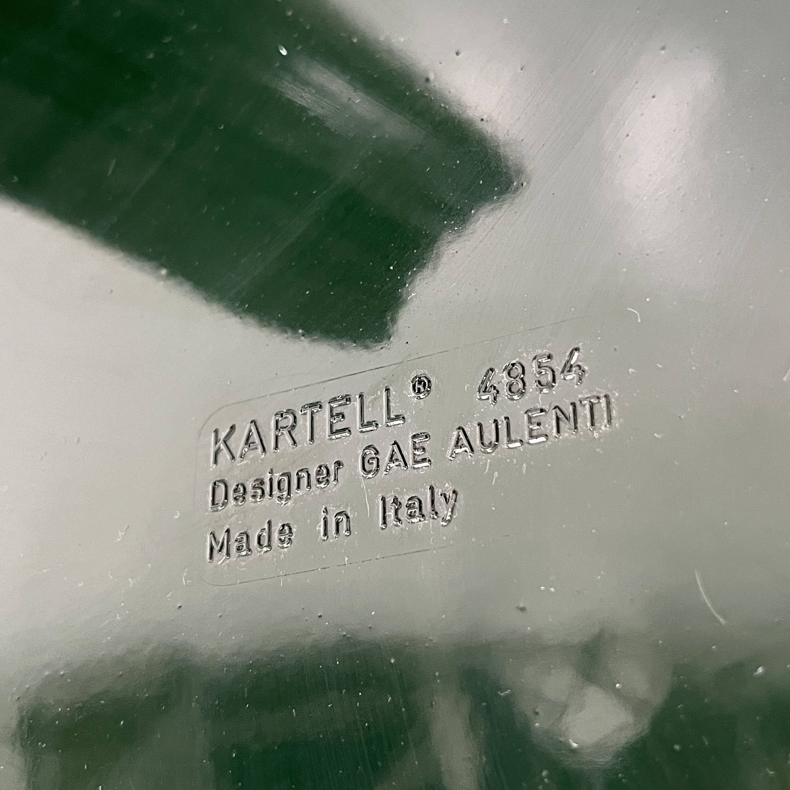 Pair of Dark Green Chairs Model 4854 Chair by Gae Aulenti for Kartell, 1970