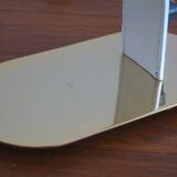 Vintage inscribed leather and gold-plated brass table lamp, Italy 1970s