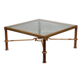 Elegant Gilded Iron Coffee Table by Giovanni Banci, Italy 1970