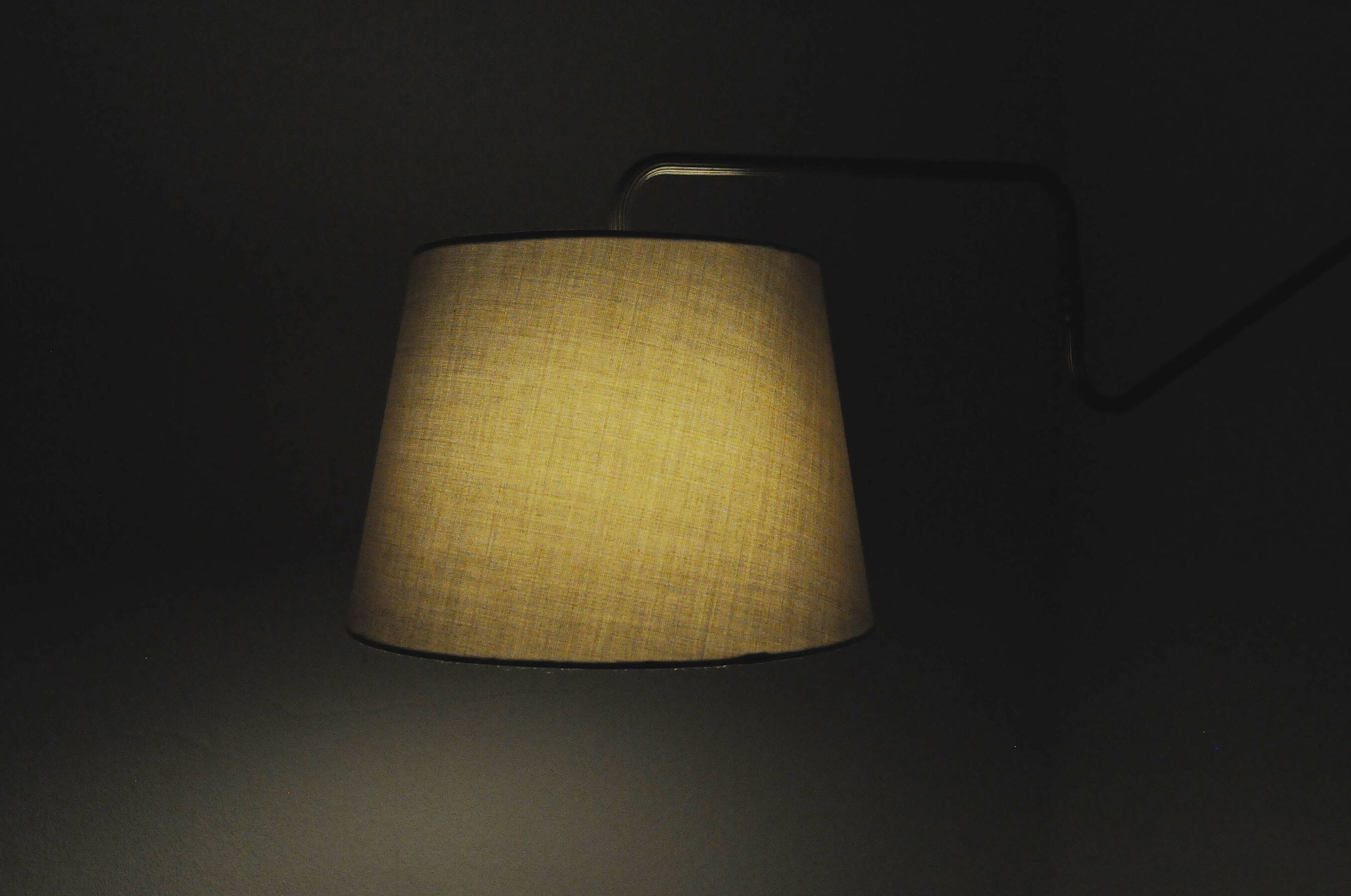 Danish Brass Swing Arm Wall Lamp, 1950s