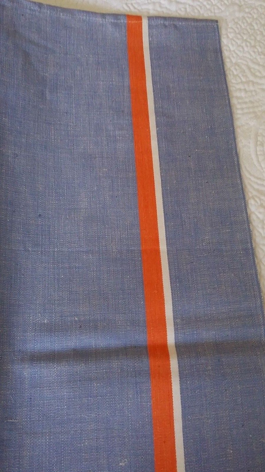 Métis old cloth embroidered Monogram R P battens blue oranges