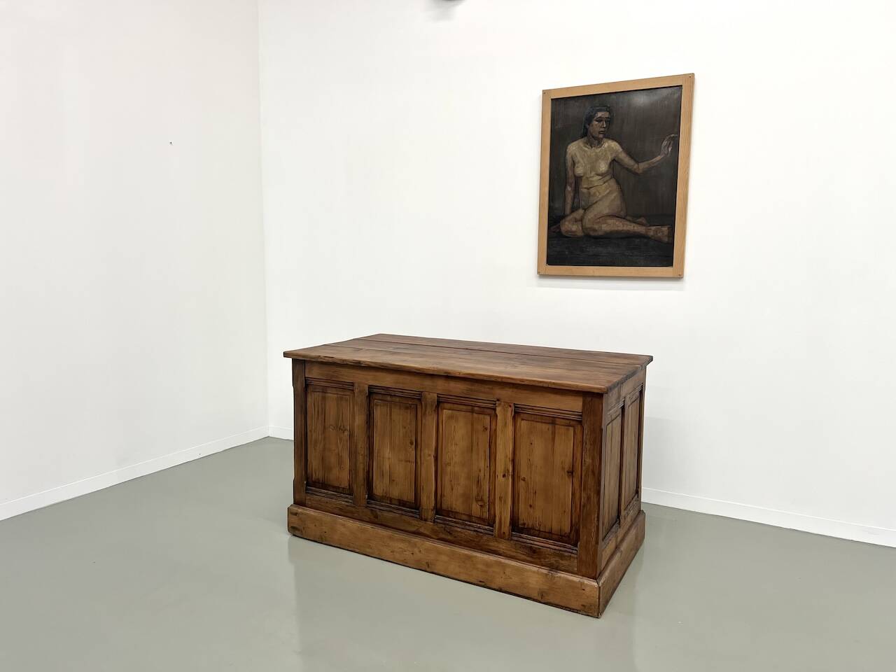 Old pine trading counter, circa 1950