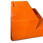 Ozoo Space Age orange storage bench, design by Marc Berthier, 1970s.