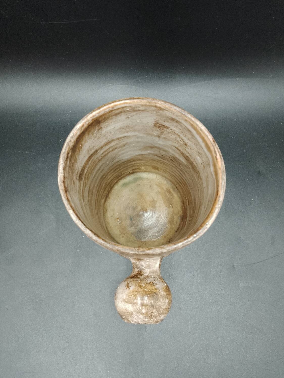 Free-form ceramic vase or tankard signed R. Kapota (Paris) 50s-60s