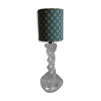 Lampe de bureau vintage torsadée cristal de Lorraine