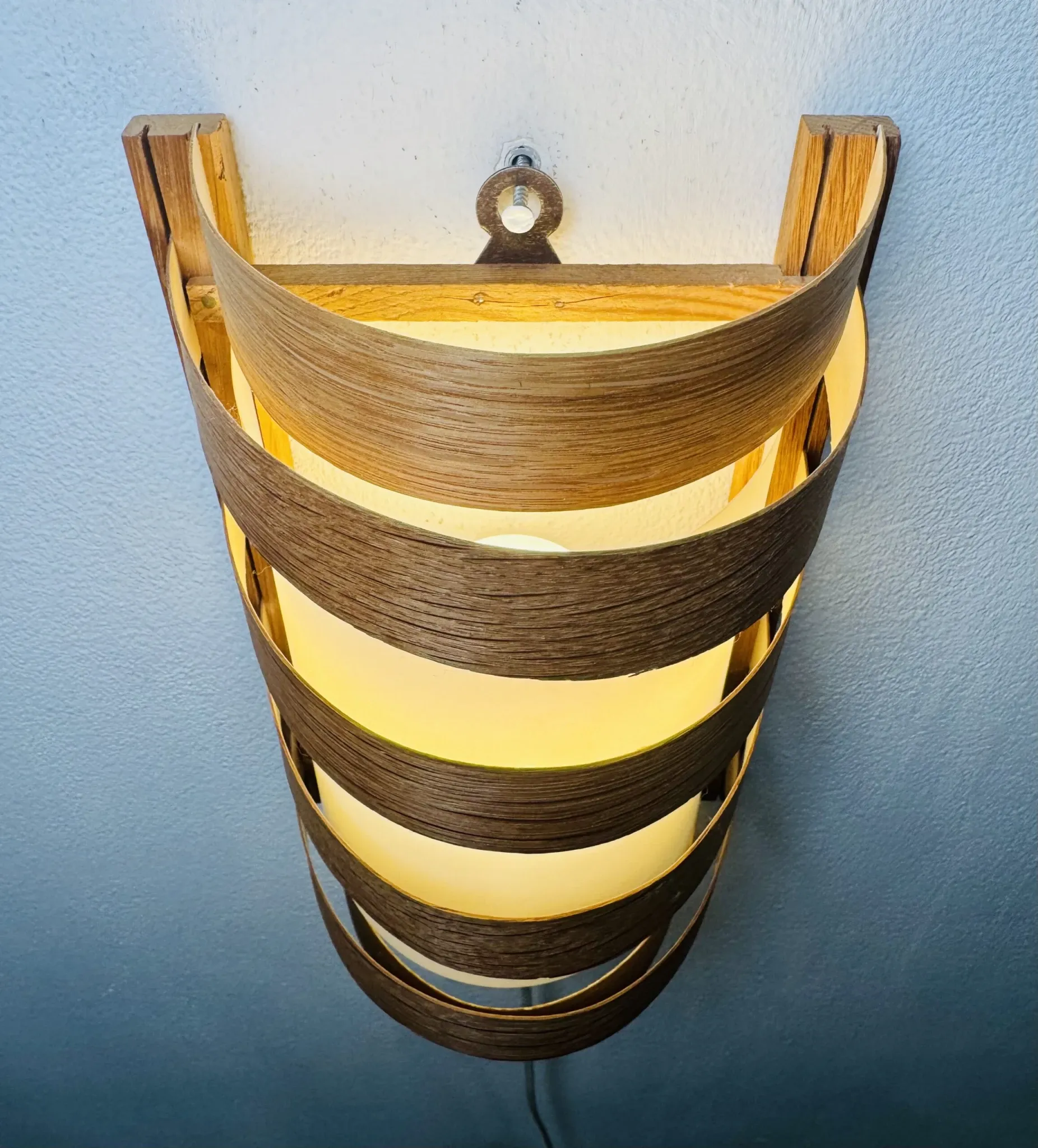 Pine Veneer Wall Lamp By Unknown Designer, Sweden 1960S