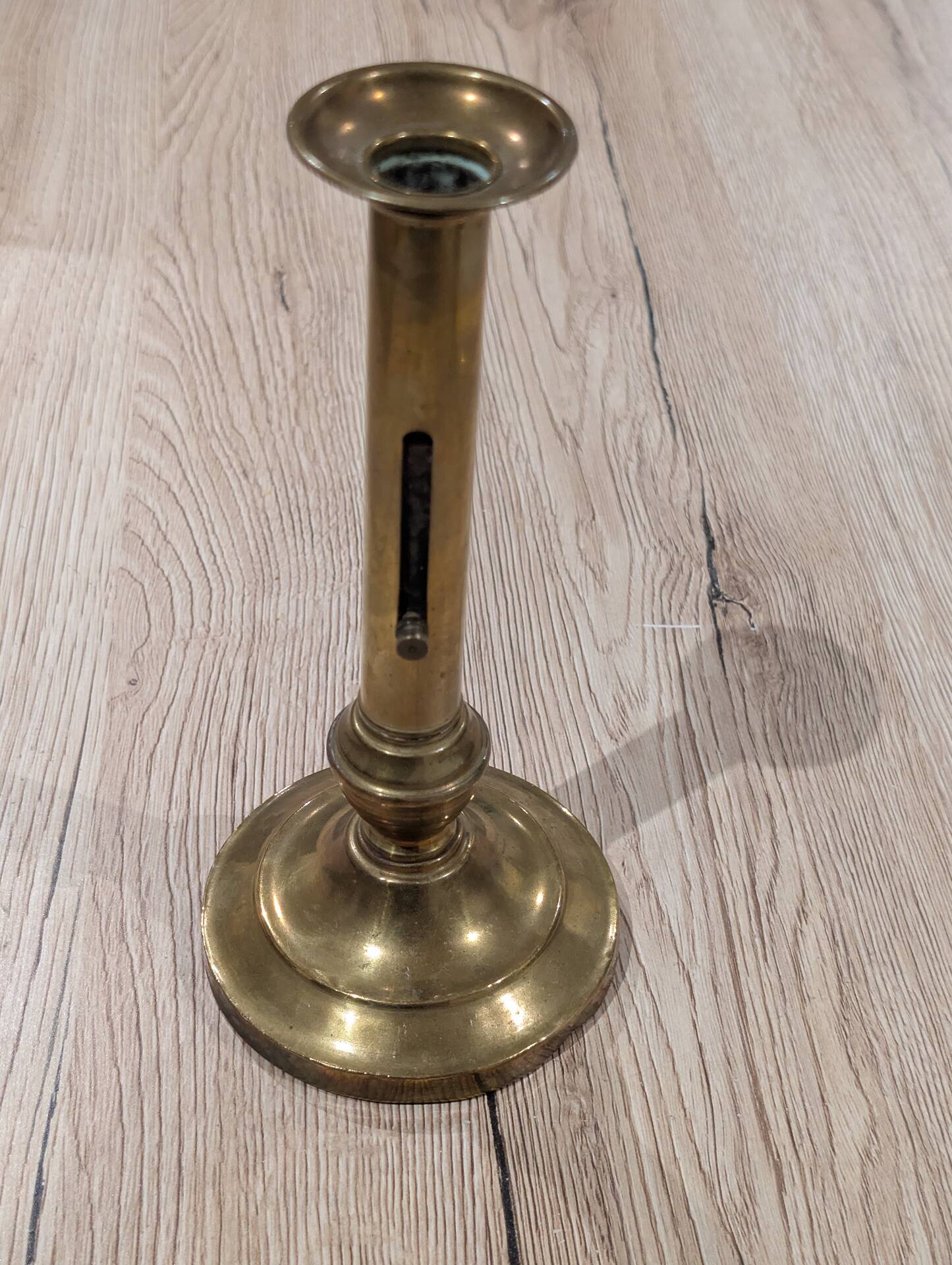 Antique Candle Holder Brass Push Candle 19th Century Vintage Chandelier