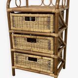 Commode en rotin vintage