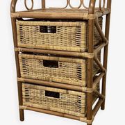 Commode en rotin vintage