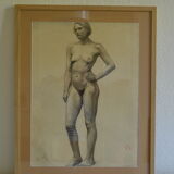 Charcoal drawing academician circa 1900