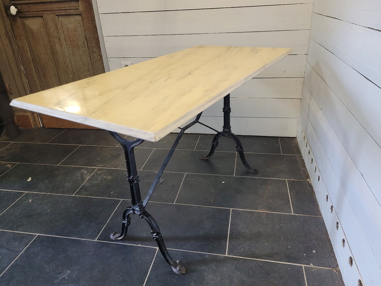Bistro table with marble top