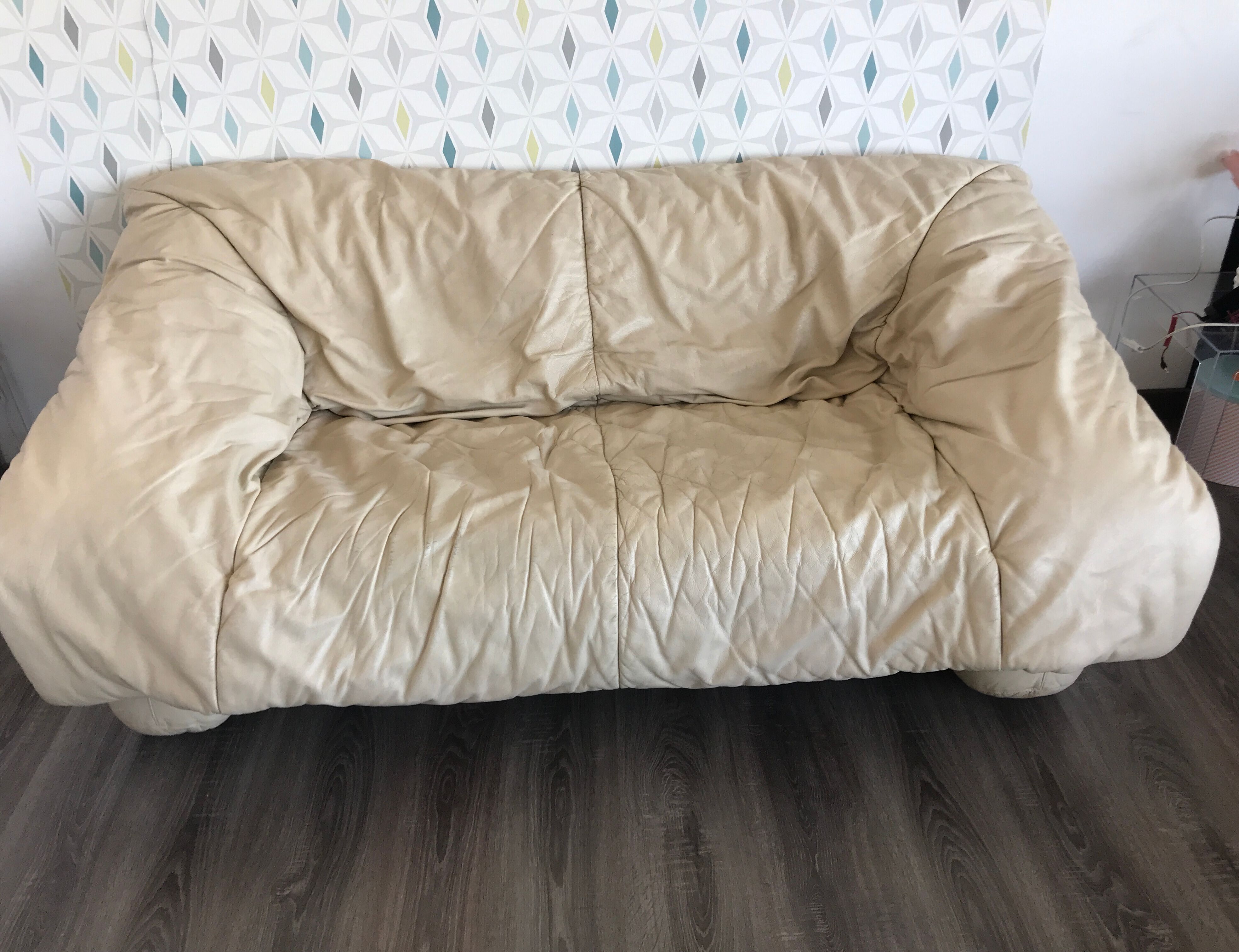 Light beige leather sofa Flou