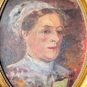 Antique Portrait Oil Painting With Wooden gilded frame 58cm x 45cm