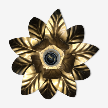 Applique fleur vintage metal dorée