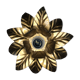 Applique fleur vintage metal dorée
