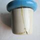 Double ink in enamels like Longwy  blue ceramic: Peonies and Bird