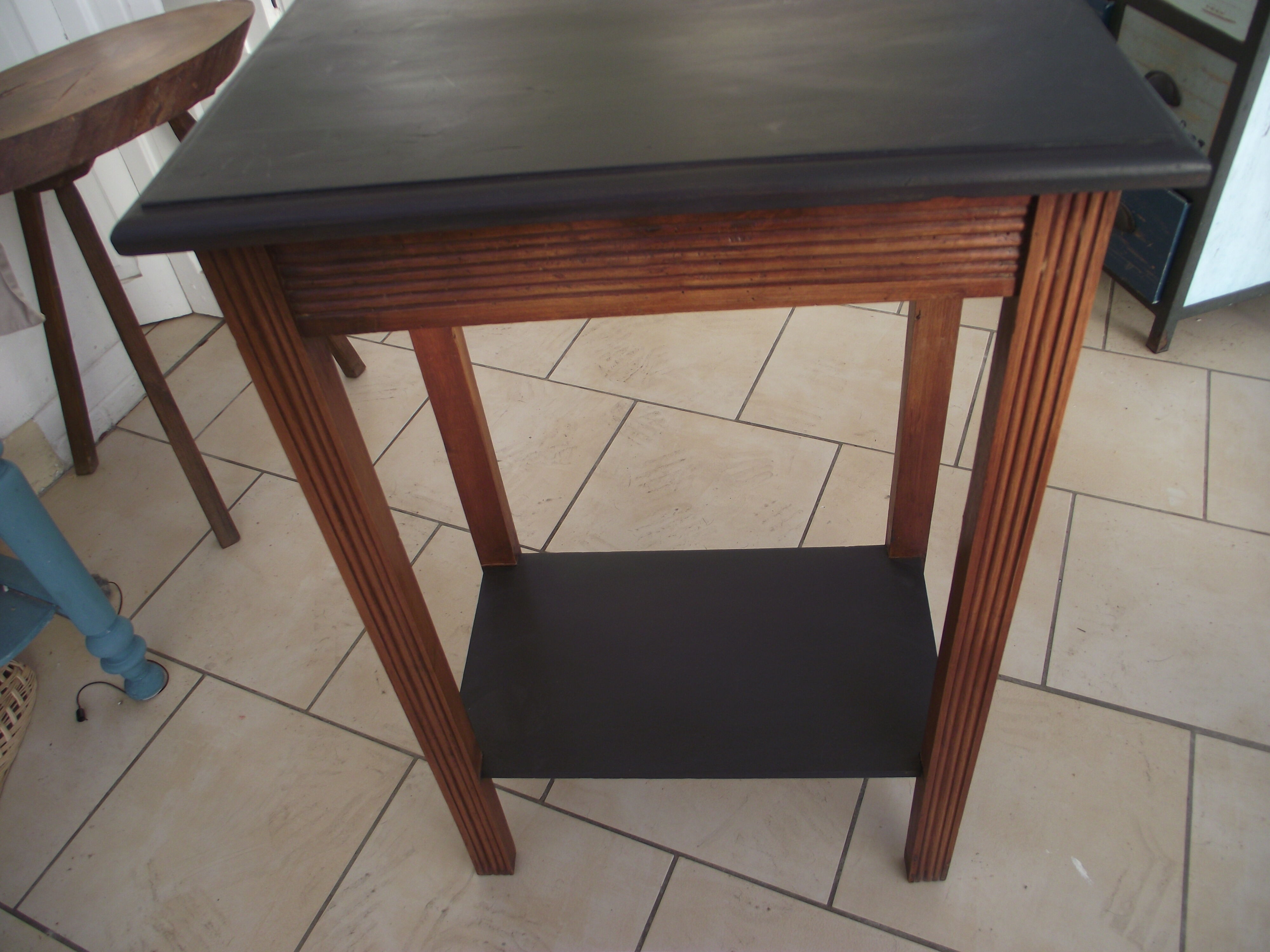 Art Deco console in solid walnut