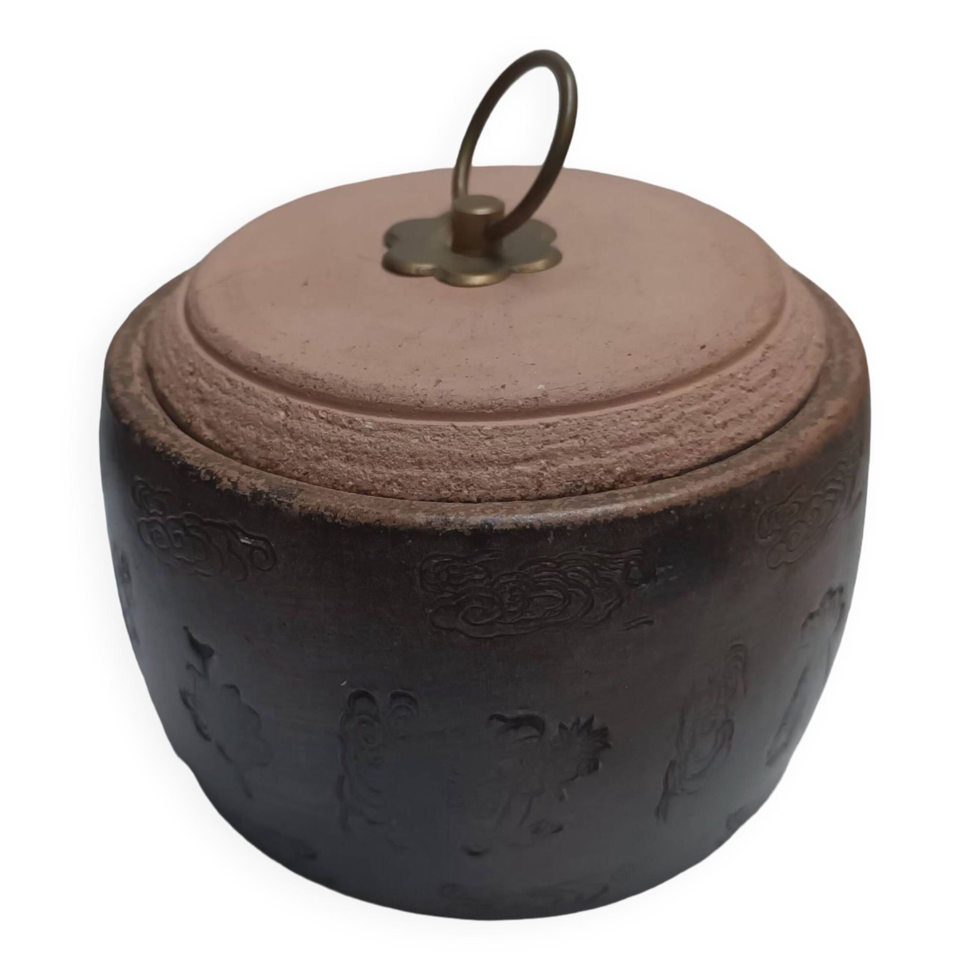 Stoneware catch-all / pot with lid