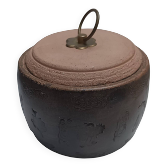 Vide poche en grès / pot avec couvercle