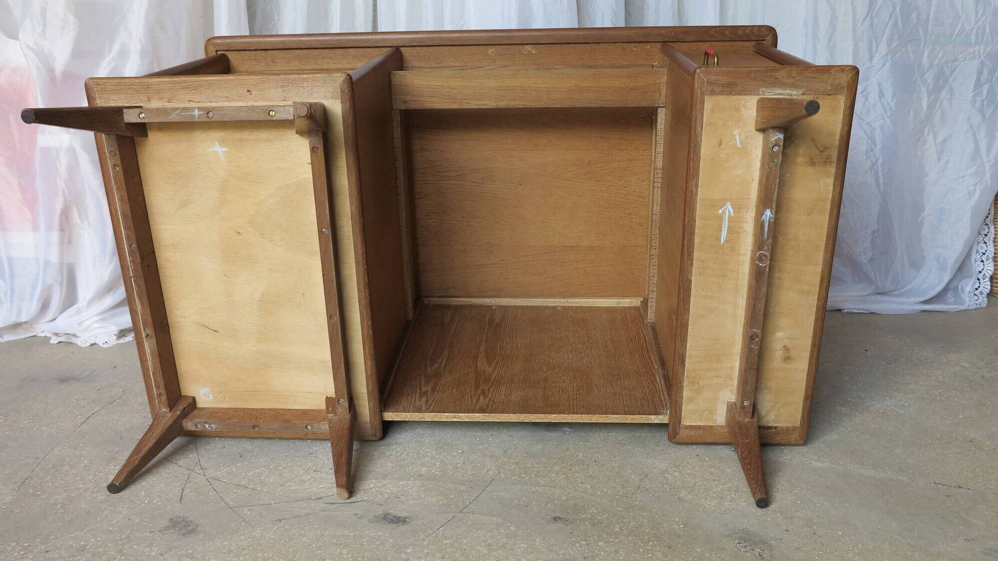 Minister's desk 1960s light oak