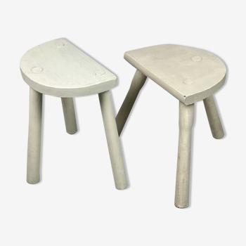 Pair of white cowbird stools